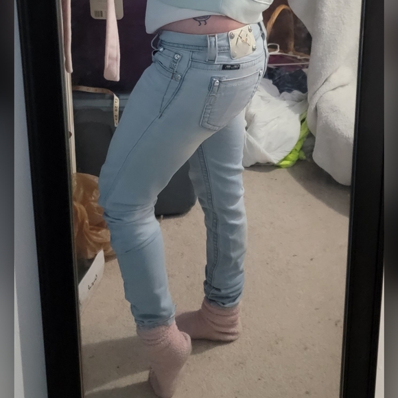 Miss Me The Softest Signature Skinny Light blue jeans. Size 26 Like new - Picture 4 of 10
